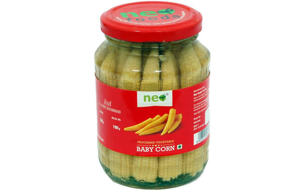 Neo Baby Corn (Pickled Vegetable)    Glass Jar  330 grams